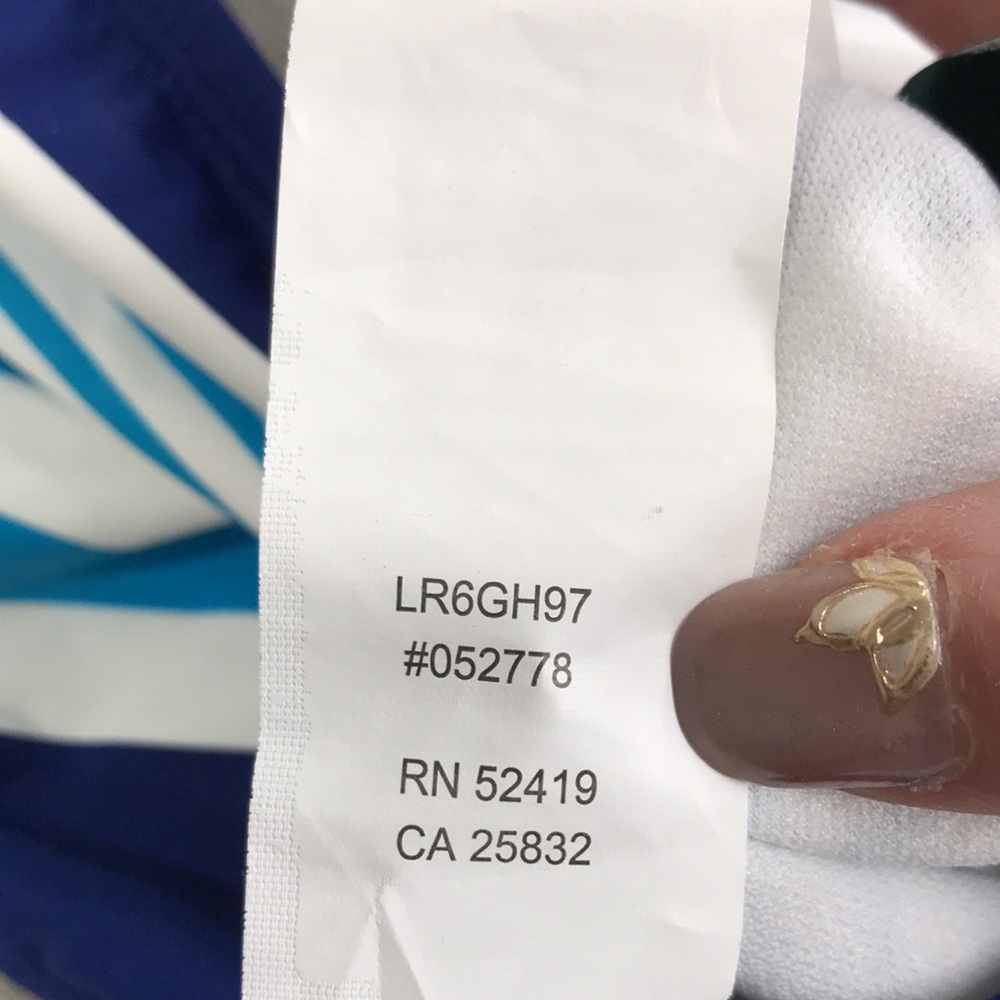 Lauren Ralph Lauren Blue Striped Halter Tankini 2 Piece Set 14/16 New - Picture 6 of 12